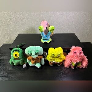 SPONGEBOB X FUGGLER PLUSH KEYCHAIN 5" - FULL SET OF ALL 5 CHARACTERS